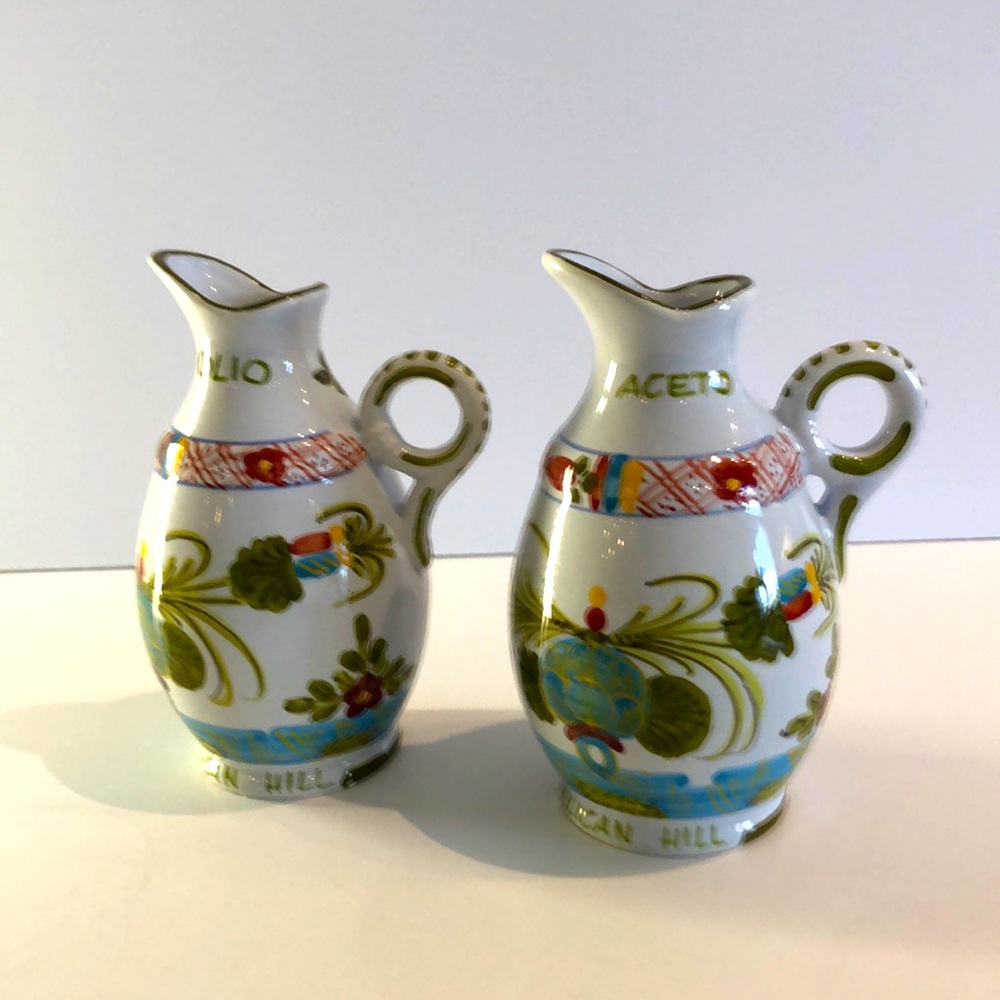Hand Painted small Serving jugs for Oil and Vinegar
